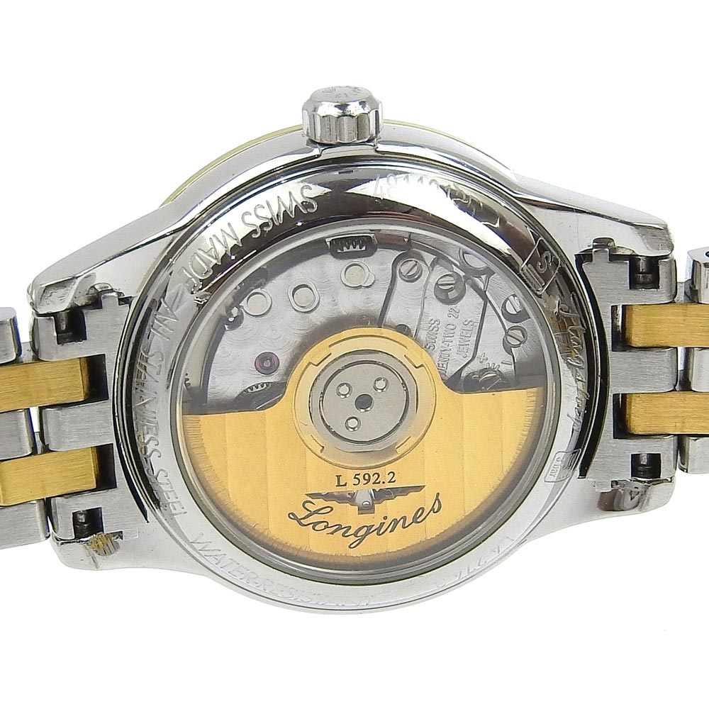 LONGINES Watches Mechanical Automatic L4.274.3 Stainless Steel gold cal.592.2 Combi Back Schedule White dial Women Used Authentic
