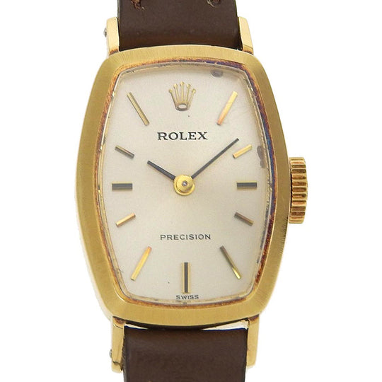 ROLEX Watches Hand Winding 2648 K18 Yellow Gold, Leather gold cal.1400 Precision gold dial Women Used Authentic