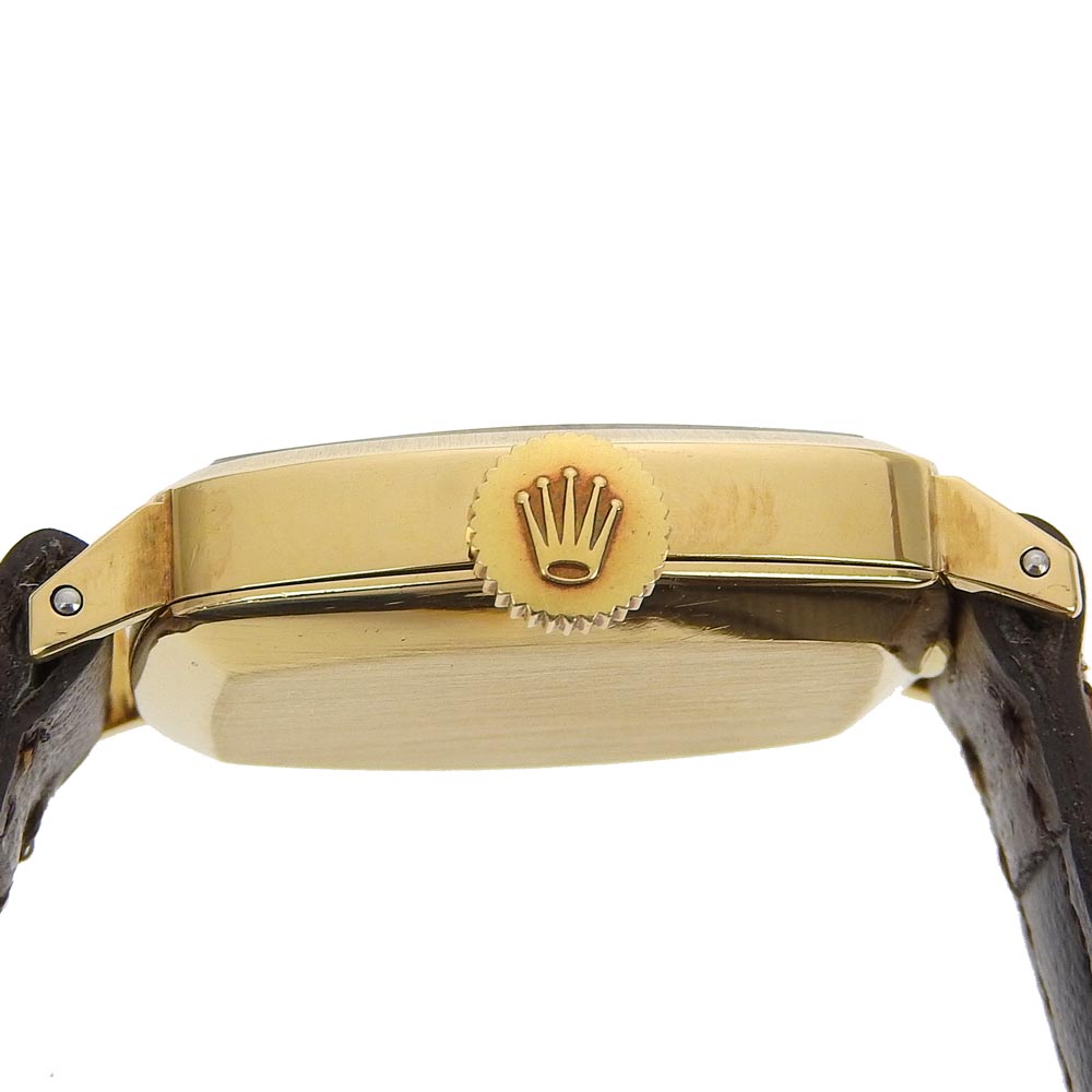 ROLEX Watches Hand Winding 2648 K18 Yellow Gold, Leather gold cal.1400 Precision gold dial Women Used Authentic