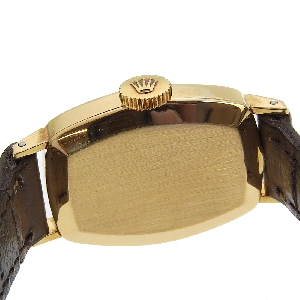 ROLEX Watches Hand Winding 2648 K18 Yellow Gold, Leather gold cal.1400 Precision gold dial Women Used Authentic