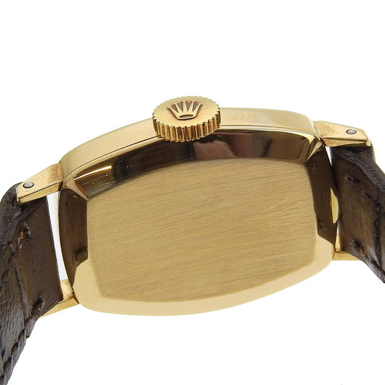 ROLEX Watches Hand Winding 2648 K18 Yellow Gold, Leather gold cal.1400 Precision gold dial Women Used Authentic