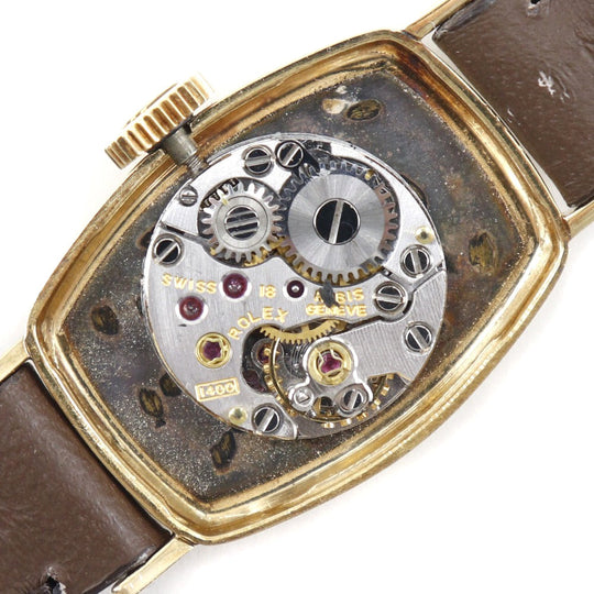ROLEX Watches Hand Winding 2648 K18 Yellow Gold, Leather gold cal.1400 Precision gold dial Women Used Authentic