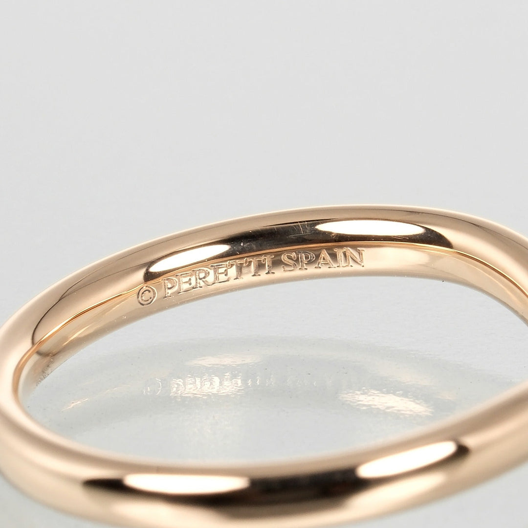 TIFFANY&Co. Ring K18 pink gold, 9P diamonds gold Curved band Women Used Authentic