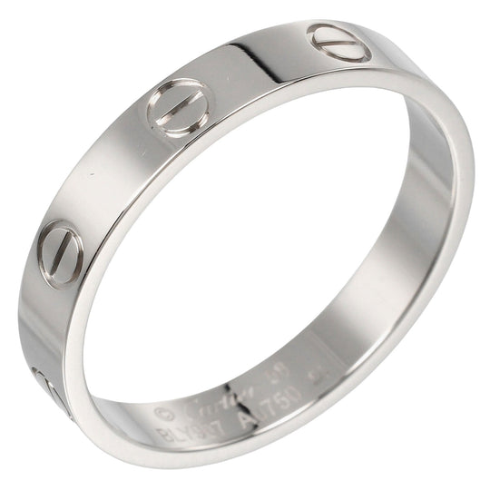 CARTIER Ring K18 white gold White gold mini love wedding Women 58 Used Authentic
