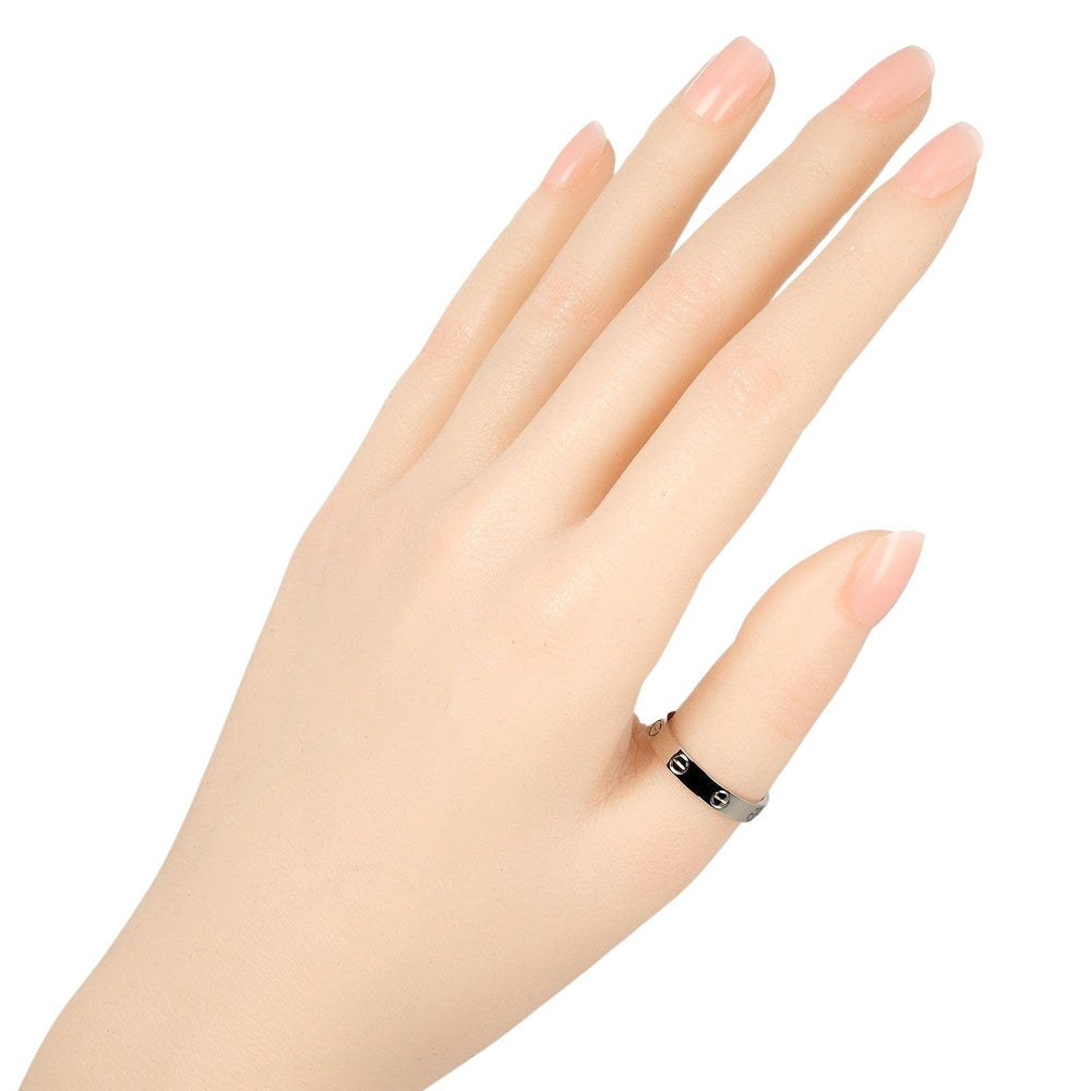 CARTIER Ring K18 white gold White gold mini love wedding Women 58 Used Authentic