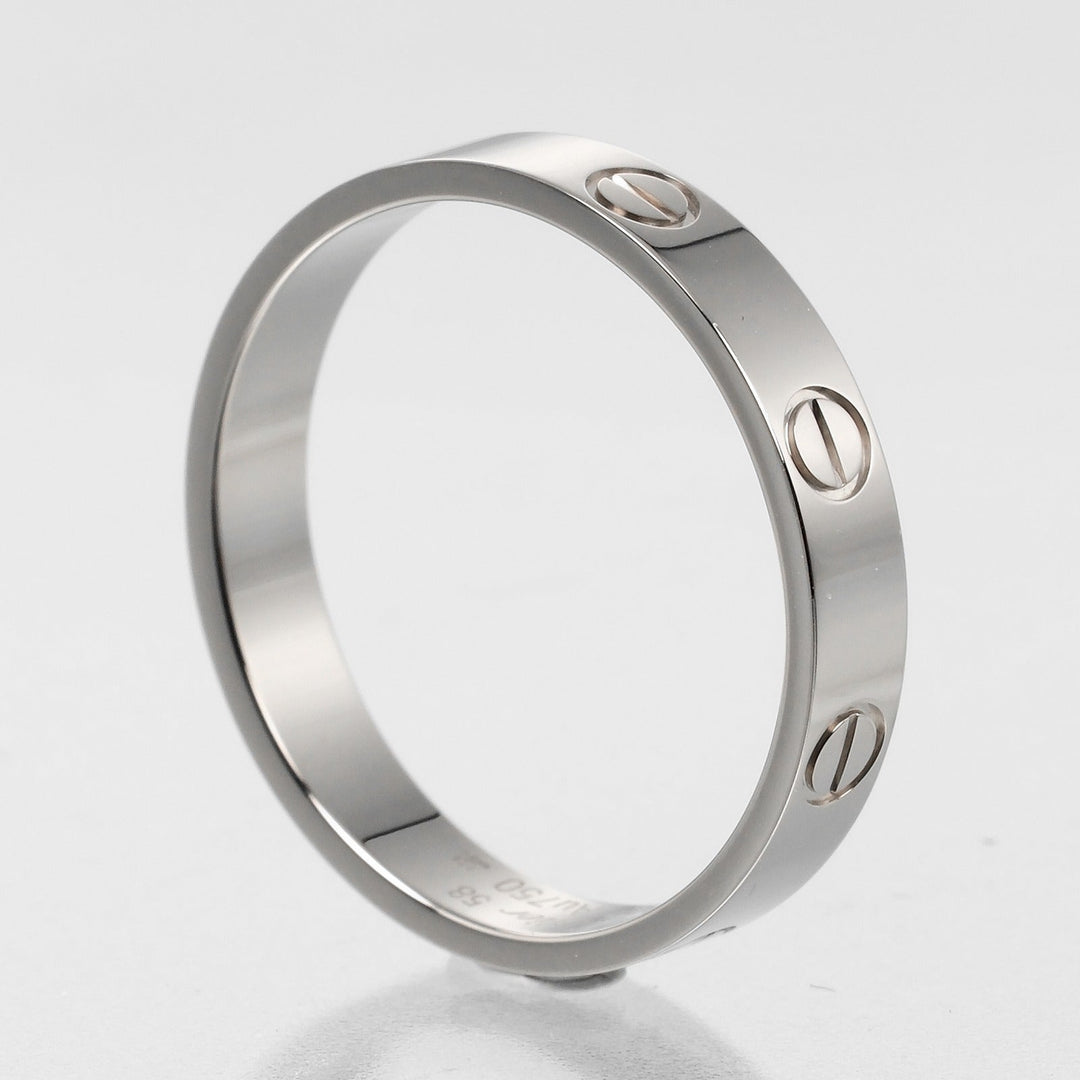 CARTIER Ring K18 white gold White gold mini love wedding Women 58 Used Authentic