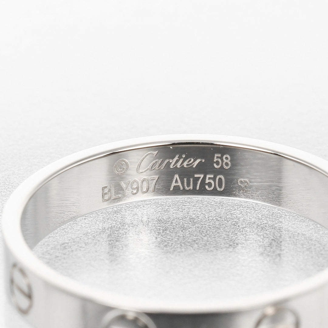 CARTIER Ring K18 white gold White gold mini love wedding Women 58 Used Authentic