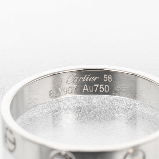 CARTIER Ring K18 white gold White gold mini love wedding Women 58 Used Authentic