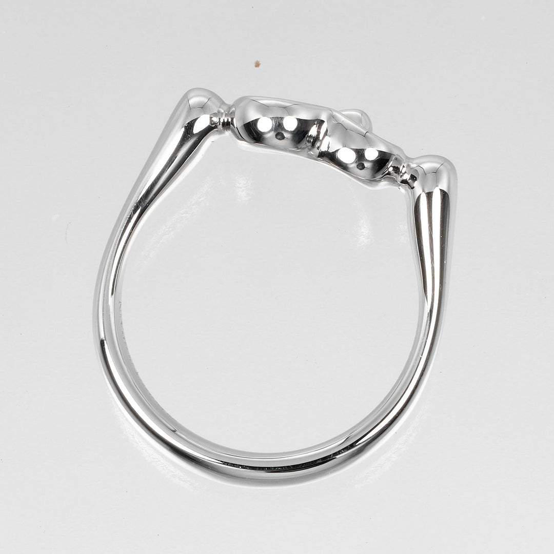 TIFFANY&Co. Ring Pt950Platinum, Diamond Silver Open heart Women Used Authentic