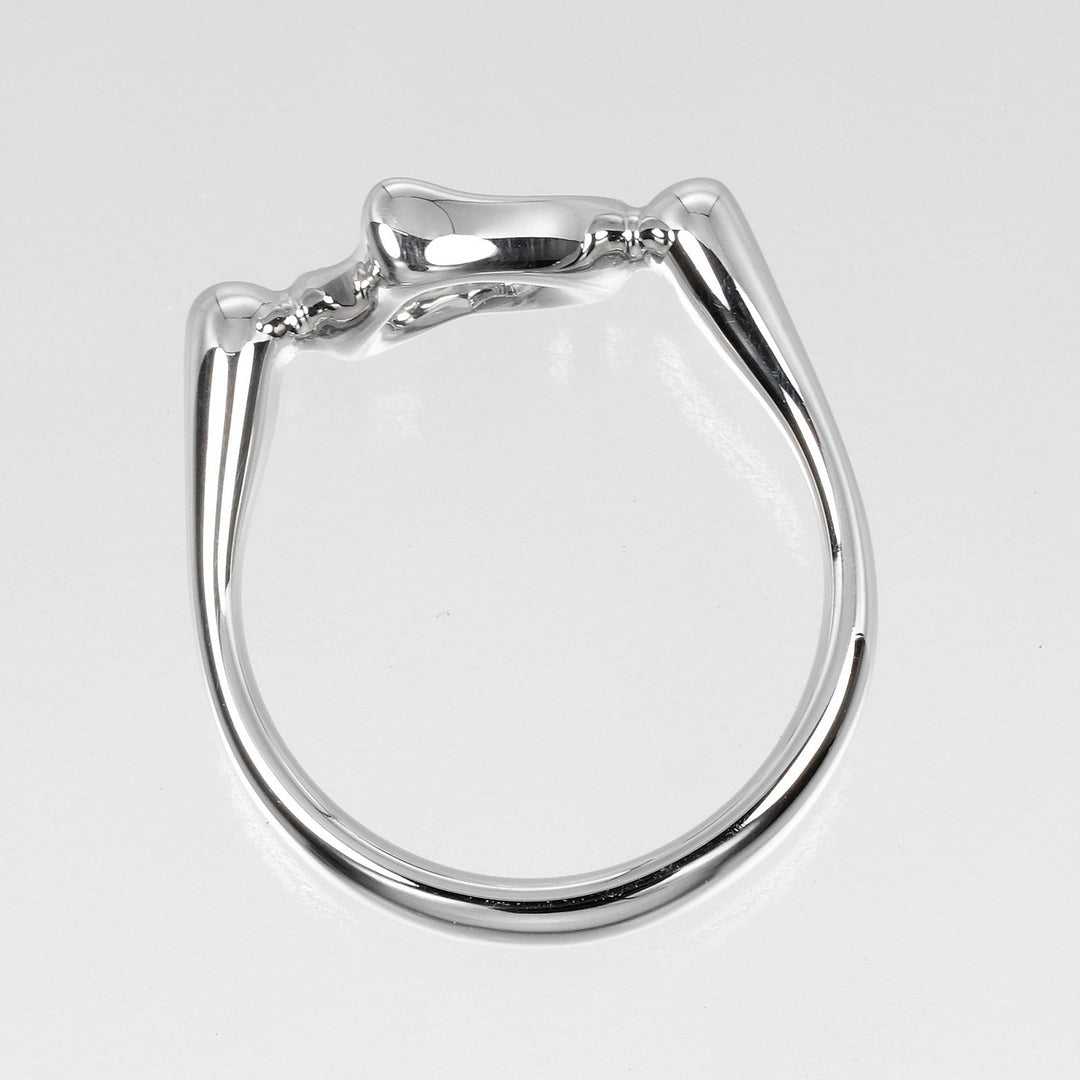 TIFFANY&Co. Ring Pt950Platinum, Diamond Silver Open heart Women Used Authentic