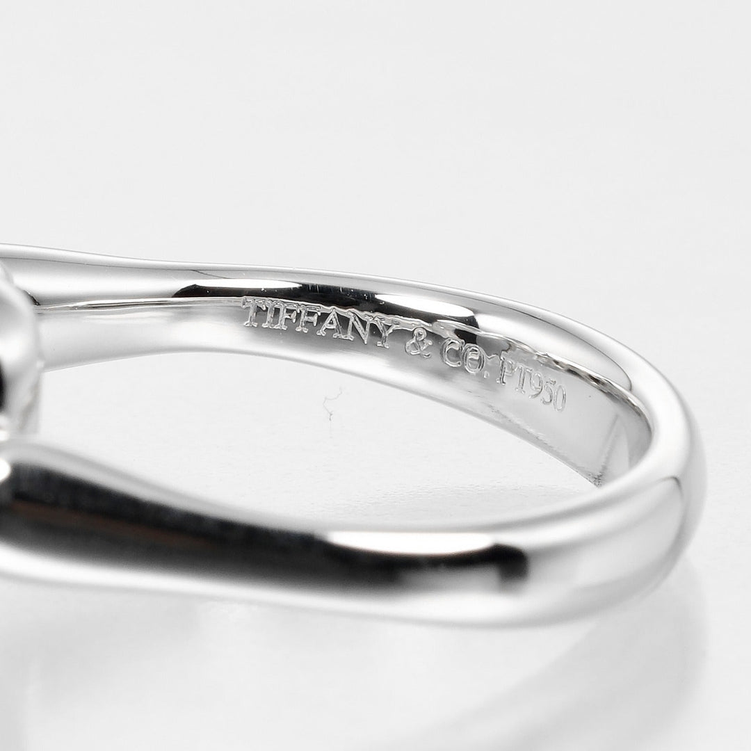 TIFFANY&Co. Ring Pt950Platinum, Diamond Silver Open heart Women Used Authentic