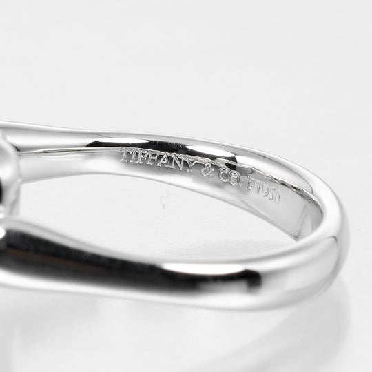 TIFFANY&Co. Ring Pt950Platinum, Diamond Silver Open heart Women Used Authentic