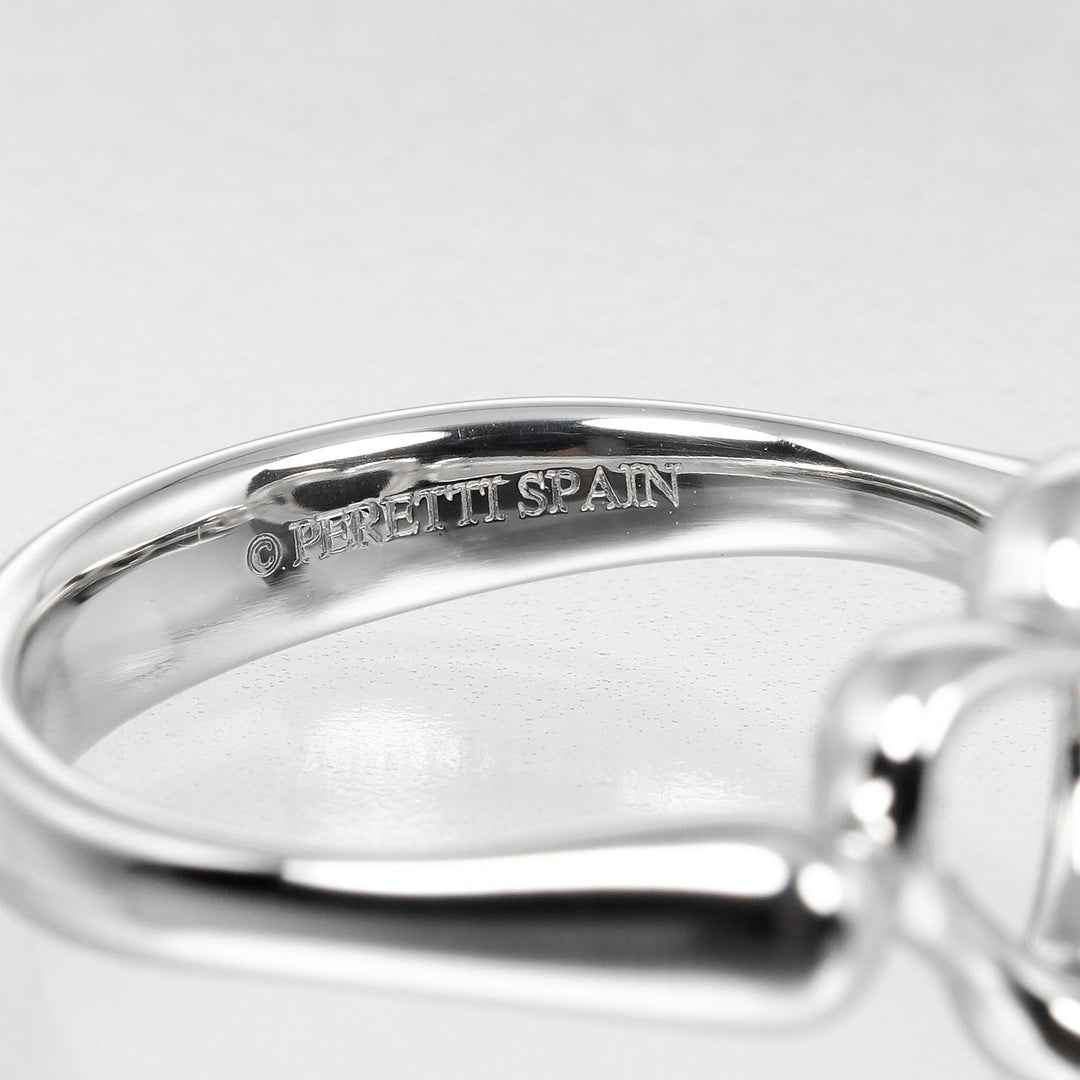 TIFFANY&Co. Ring Pt950Platinum, Diamond Silver Open heart Women Used Authentic