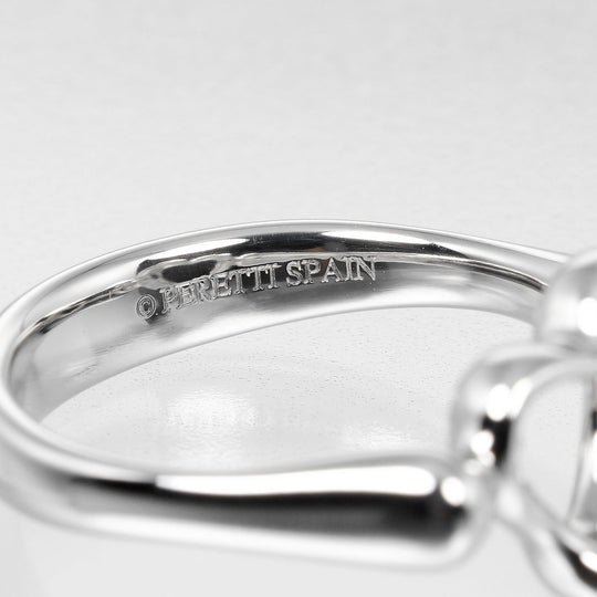 TIFFANY&Co. Ring Pt950Platinum, Diamond Silver Open heart Women Used Authentic