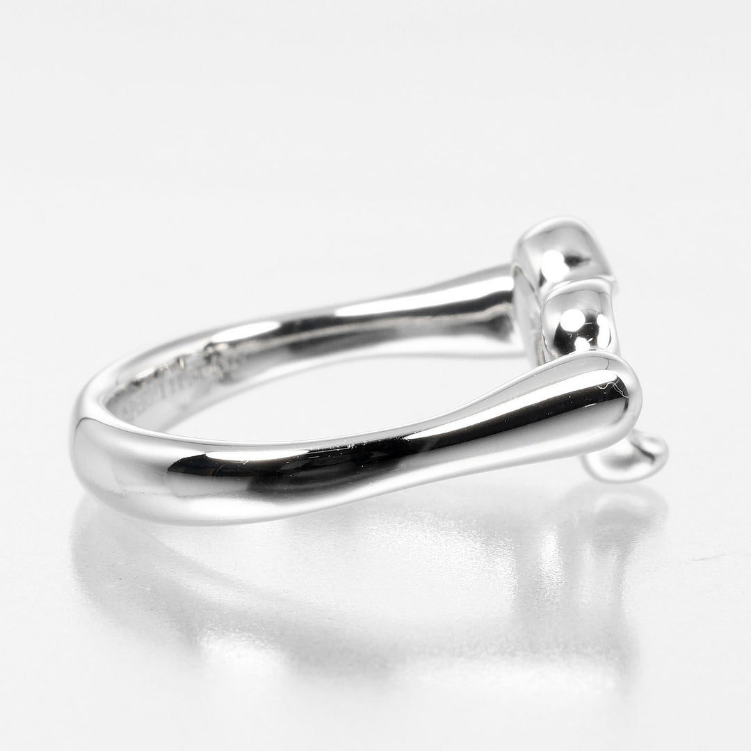 TIFFANY&Co. Ring Pt950Platinum, Diamond Silver Open heart Women Used Authentic