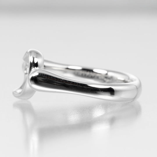 TIFFANY&Co. Ring Pt950Platinum, Diamond Silver Open heart Women Used Authentic