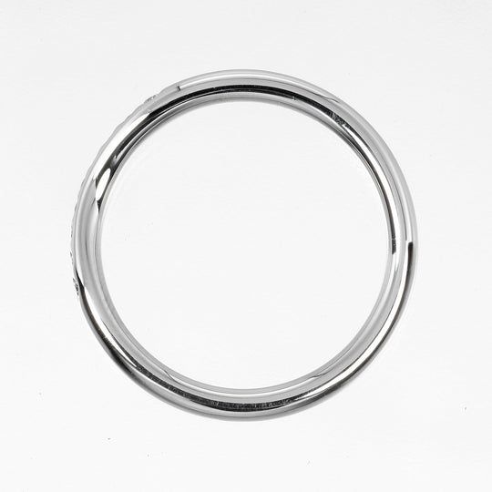 TIFFANY&Co. Ring Pt950Platinum, 9P Diamond Silver Curved band Women Used Authentic