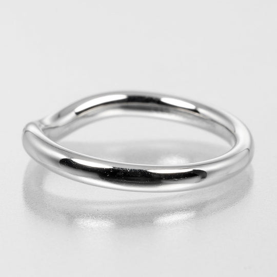 TIFFANY&Co. Ring Pt950Platinum, 9P Diamond Silver Curved band Women Used Authentic