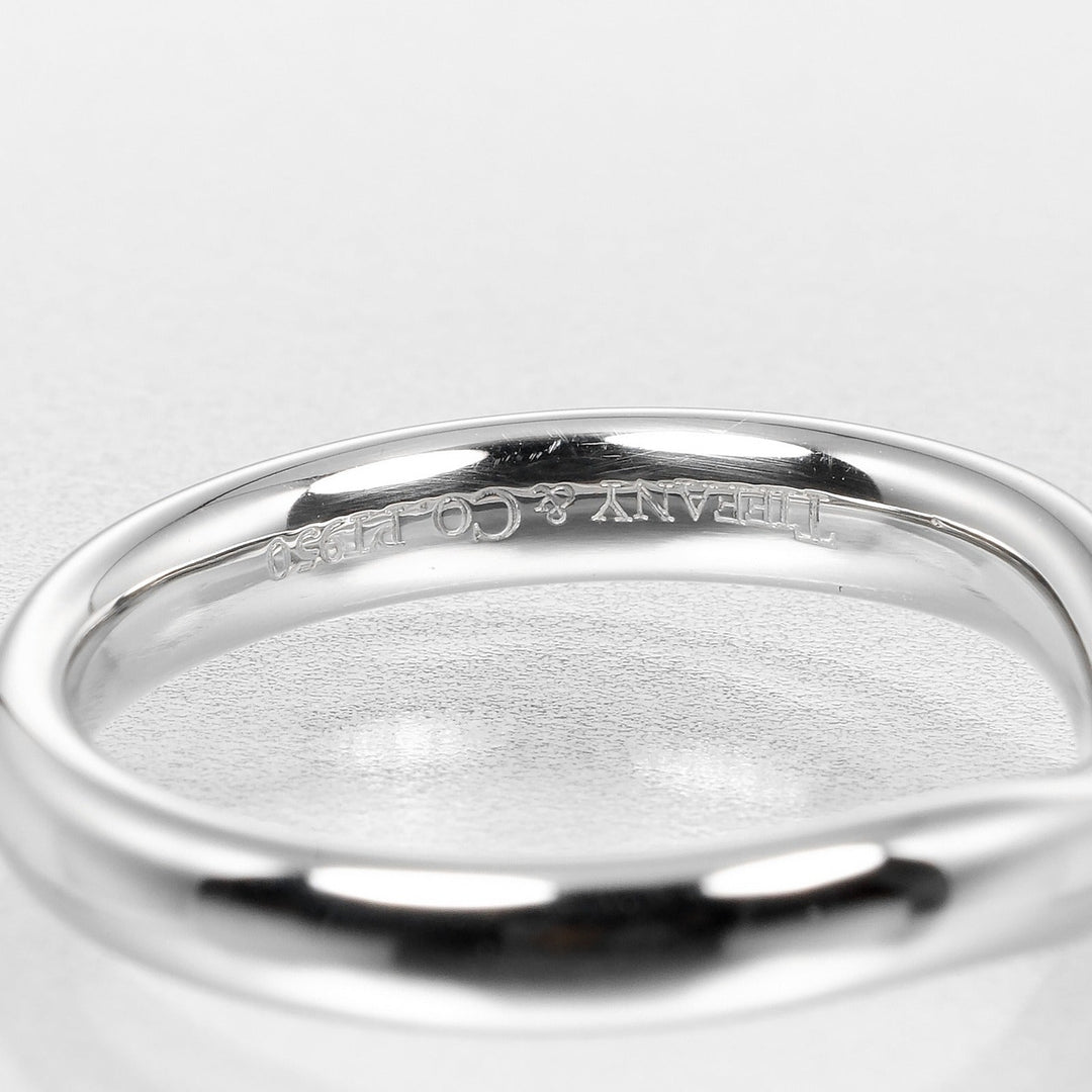 TIFFANY&Co. Ring Pt950Platinum Silver 0.1" model Curved band Women Used Authentic