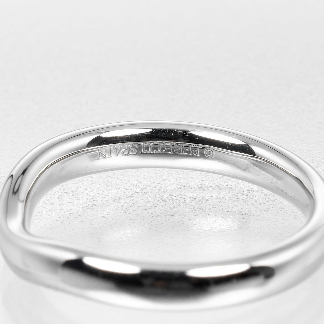 TIFFANY&Co. Ring Pt950Platinum Silver 0.1" model Curved band Women Used Authentic