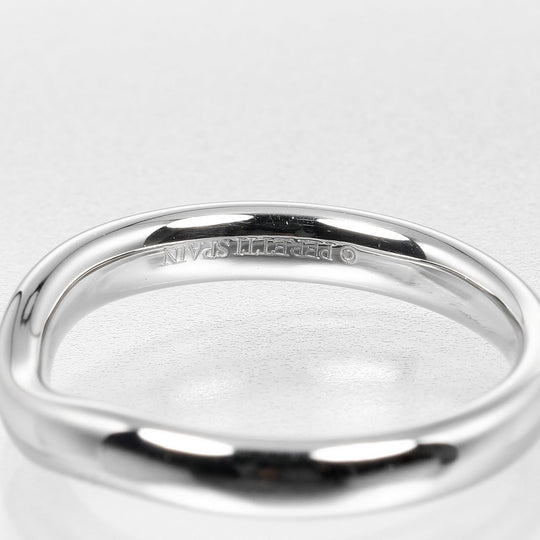 TIFFANY&Co. Ring Pt950Platinum Silver 0.1" model Curved band Women Used Authentic