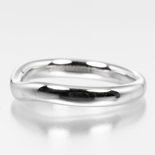 TIFFANY&Co. Ring Pt950Platinum Silver 0.1" model Curved band Women Used Authentic