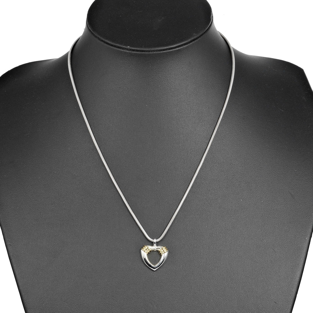 TIFFANY&Co. Necklace Silver925, K18 Gold Silver Snake Chain heart Women Used Authentic