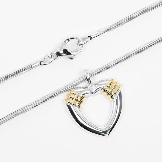 TIFFANY&Co. Necklace Silver925, K18 Gold Silver Snake Chain heart Women Used Authentic