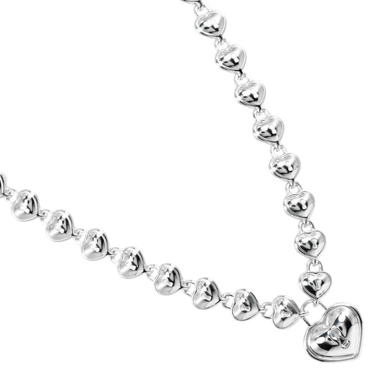TIFFANY&Co. Necklace Silver925 Silver Heart lock Women Used Authentic