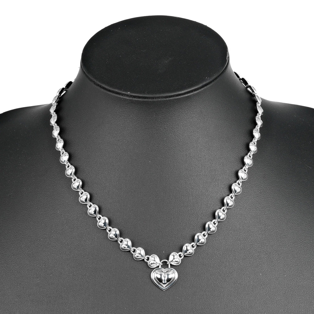 TIFFANY&Co. Necklace Silver925 Silver Heart lock Women Used Authentic