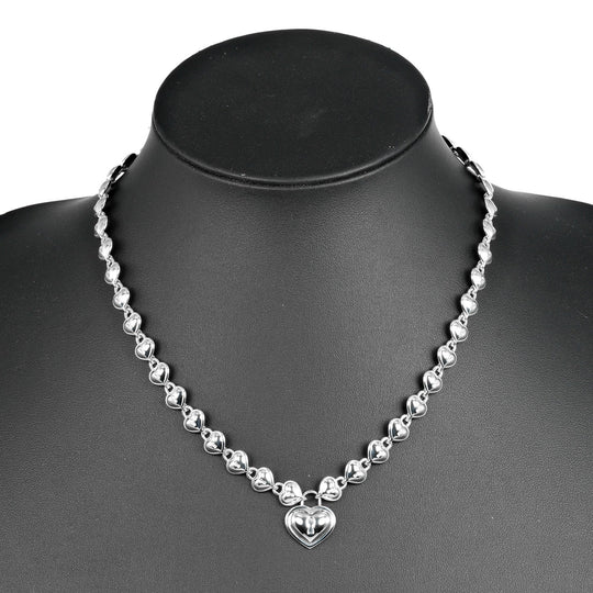 TIFFANY&Co. Necklace Silver925 Silver Heart lock Women Used Authentic