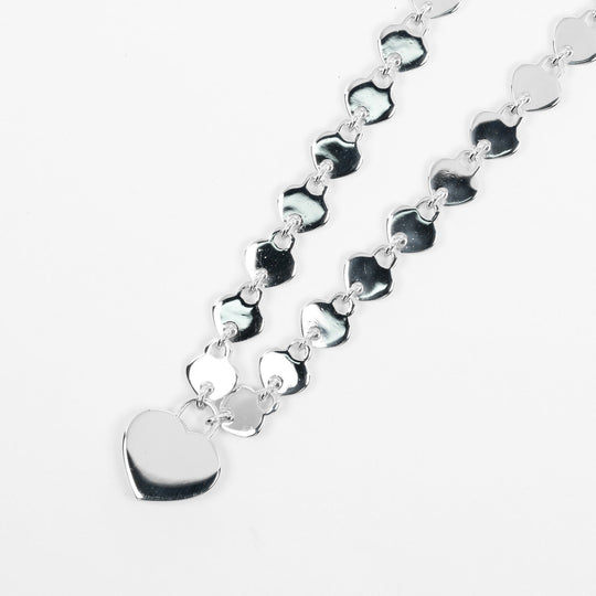 TIFFANY&Co. Necklace Silver925 Silver Heart lock Women Used Authentic