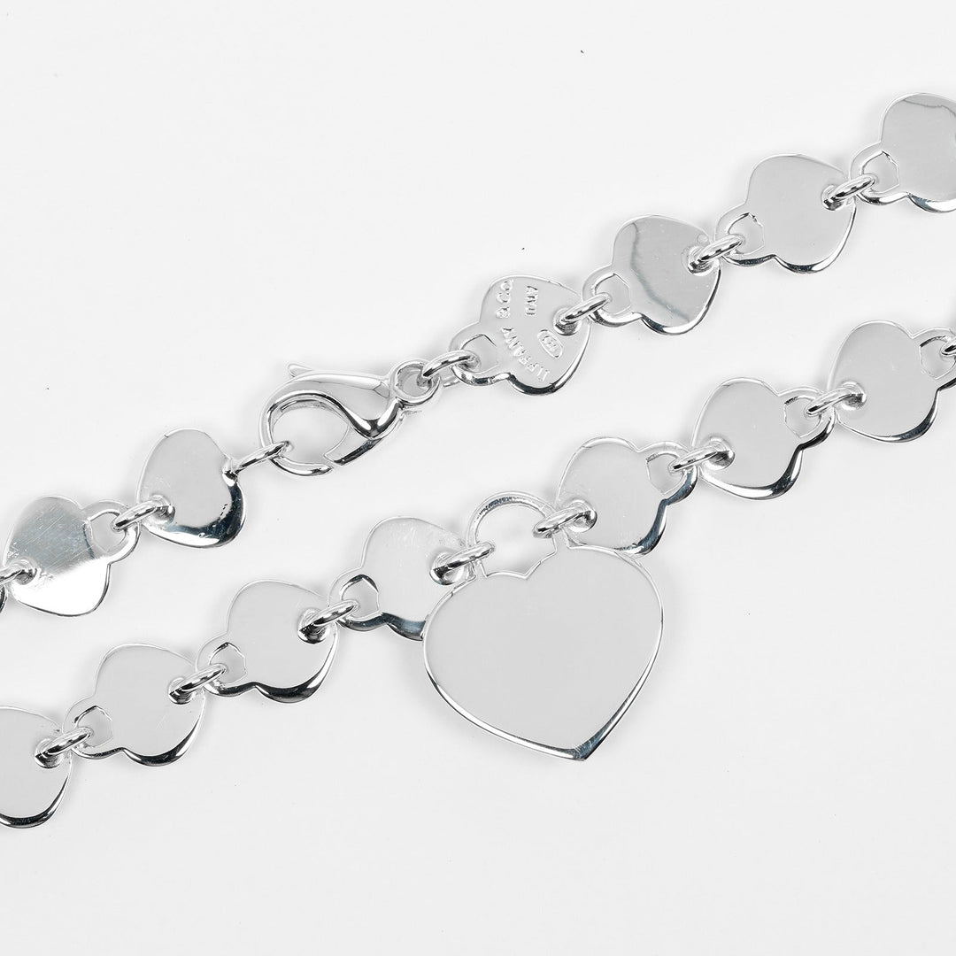 TIFFANY&Co. Necklace Silver925 Silver Heart lock Women Used Authentic