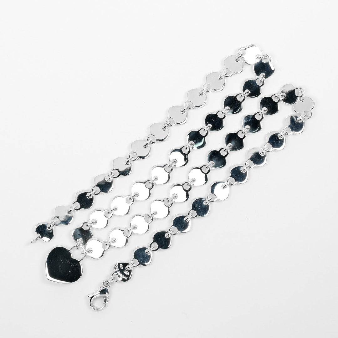 TIFFANY&Co. Necklace Silver925 Silver Heart lock Women Used Authentic