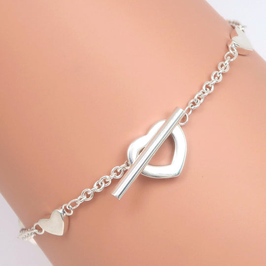 TIFFANY&Co. bracelet Silver925 Silver Heart link Women Used Authentic