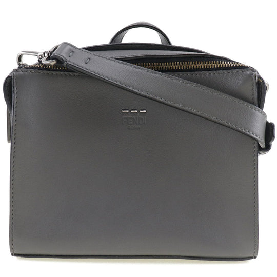 FENDI Handbag 7M0238O7B leather gray 2WAYShoulder mini messenger Women Used Authentic