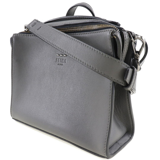 FENDI Handbag 7M0238O7B leather gray 2WAYShoulder mini messenger Women Used Authentic