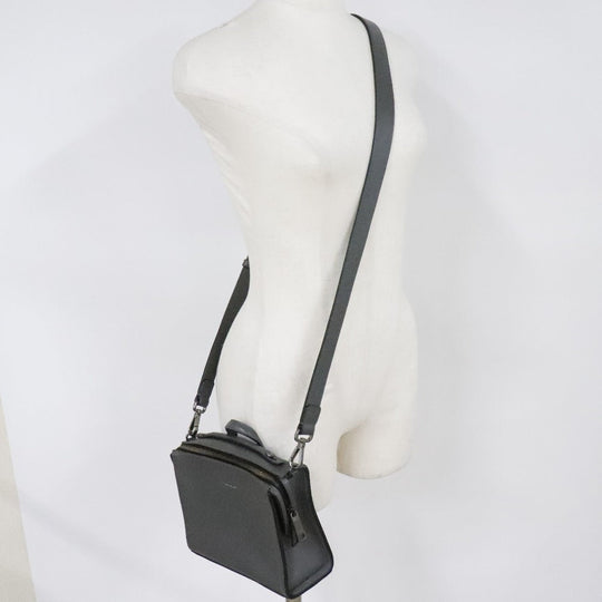 FENDI Handbag 7M0238O7B leather gray 2WAYShoulder mini messenger Women Used Authentic