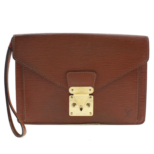 LOUIS VUITTON business bag Epi Leather Brown Serie Dragonne mens Used Authentic