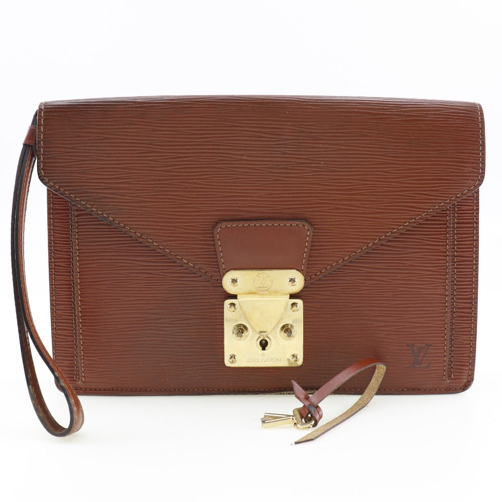 LOUIS VUITTON business bag Epi Leather Brown Serie Dragonne mens Used Authentic