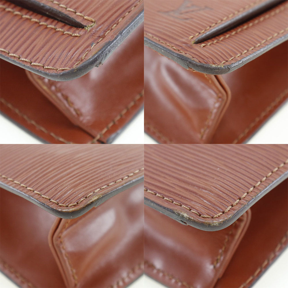 LOUIS VUITTON business bag Epi Leather Brown Serie Dragonne mens Used Authentic