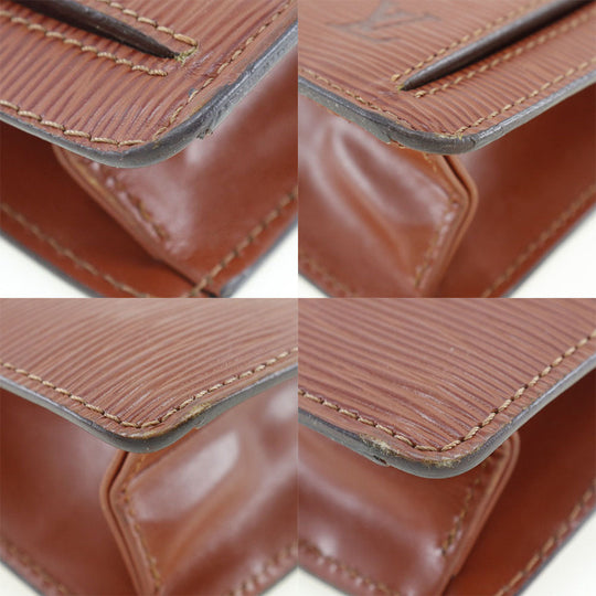 LOUIS VUITTON business bag Epi Leather Brown Serie Dragonne mens Used Authentic