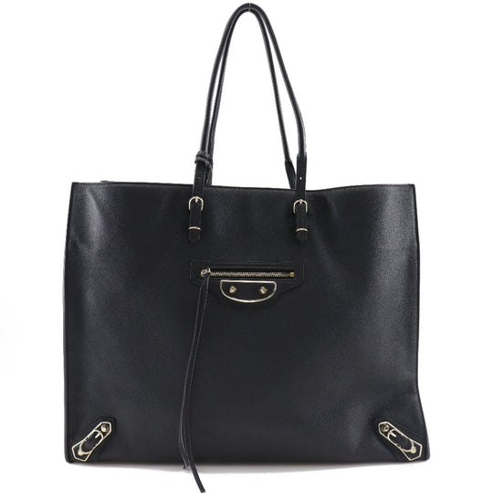 BALENCIAGA Tote Bag 387480 leather black Paper tote Women(Unisex) Used Authentic