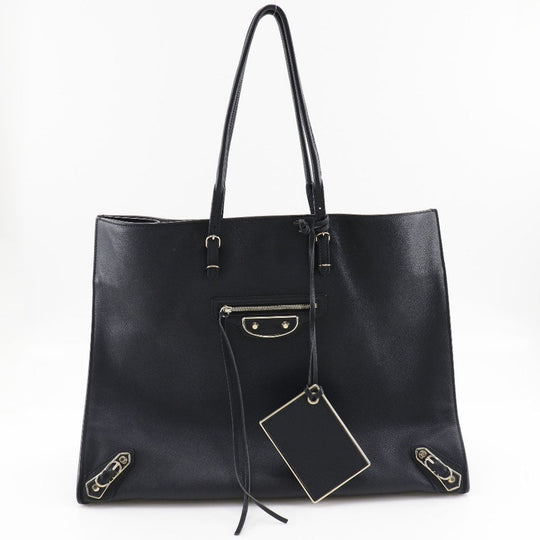 BALENCIAGA Tote Bag 387480 leather black Paper tote Women(Unisex) Used Authentic