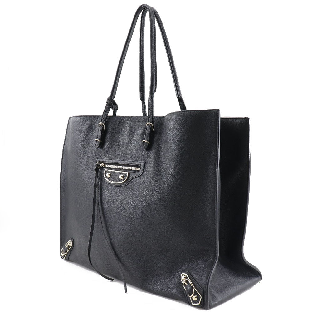 BALENCIAGA Tote Bag 387480 leather black Paper tote Women(Unisex) Used Authentic