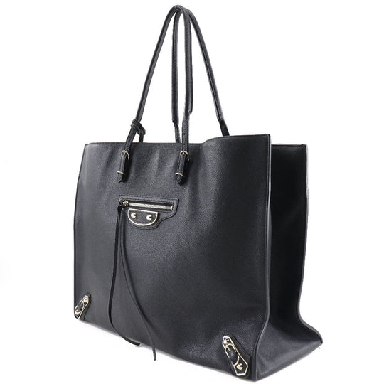 BALENCIAGA Tote Bag 387480 leather black Paper tote Women(Unisex) Used Authentic