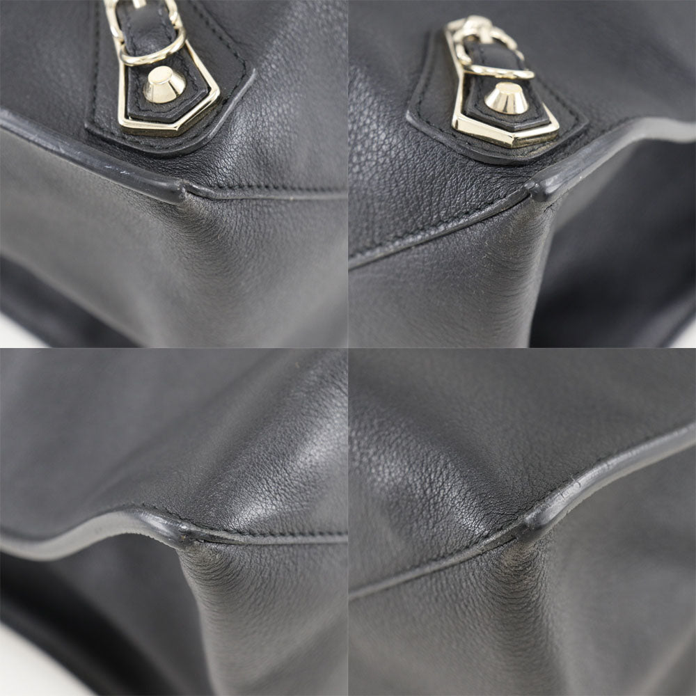 BALENCIAGA Tote Bag 387480 leather black Paper tote Women(Unisex) Used Authentic