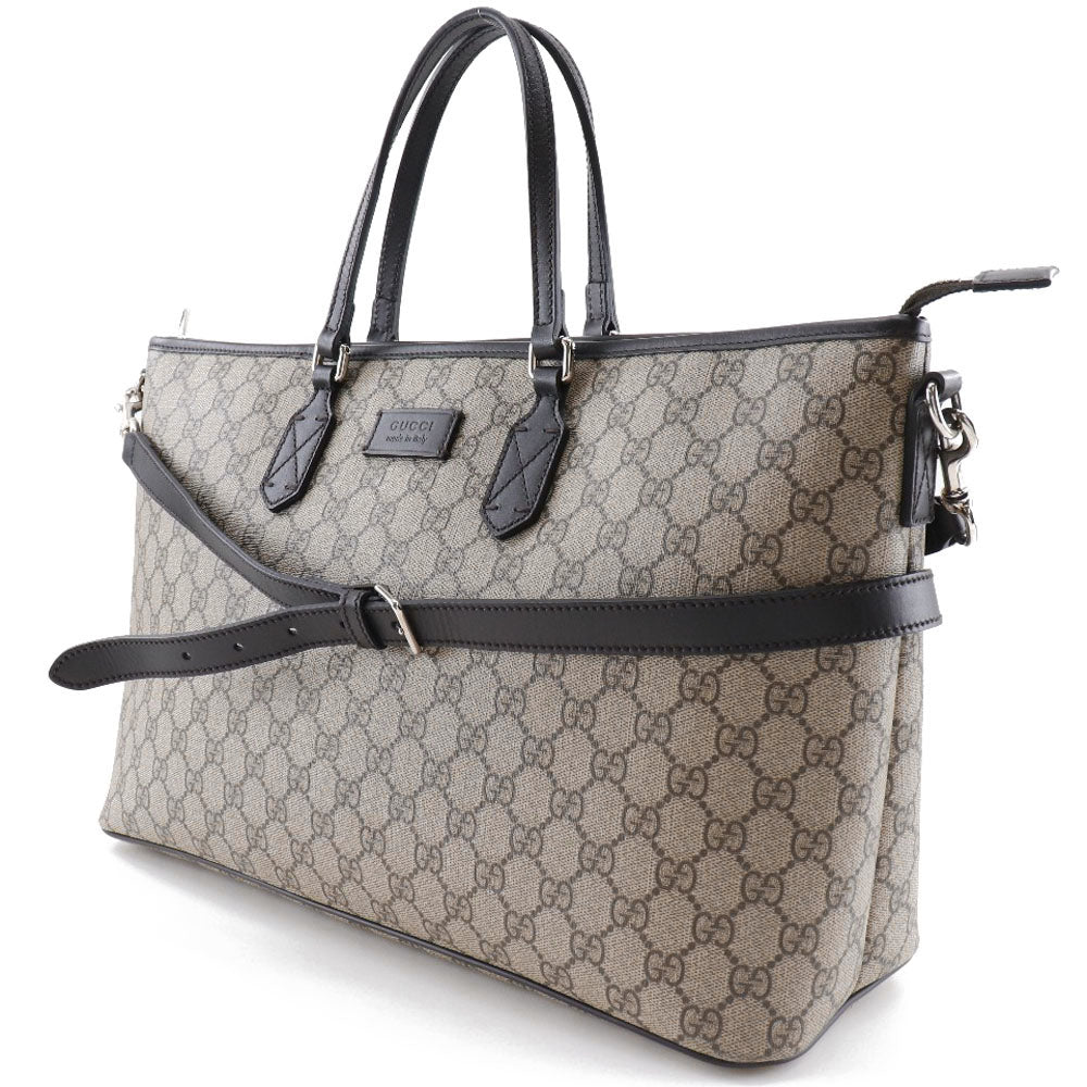 GUCCI Tote Bag 410748 GG Supreme canvas, leather Brown 2WAYShoulder GG Supreme Women Used Authentic
