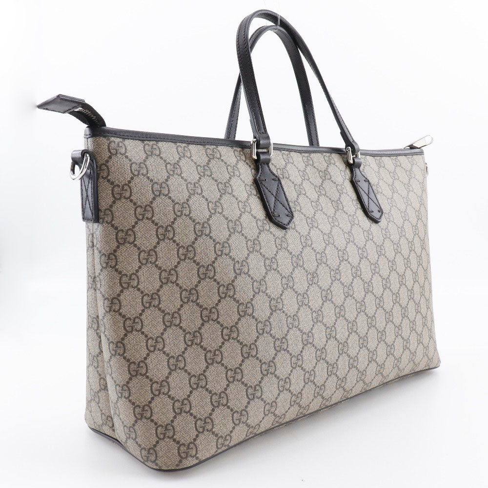 GUCCI Tote Bag 410748 GG Supreme canvas, leather Brown 2WAYShoulder GG Supreme Women Used Authentic