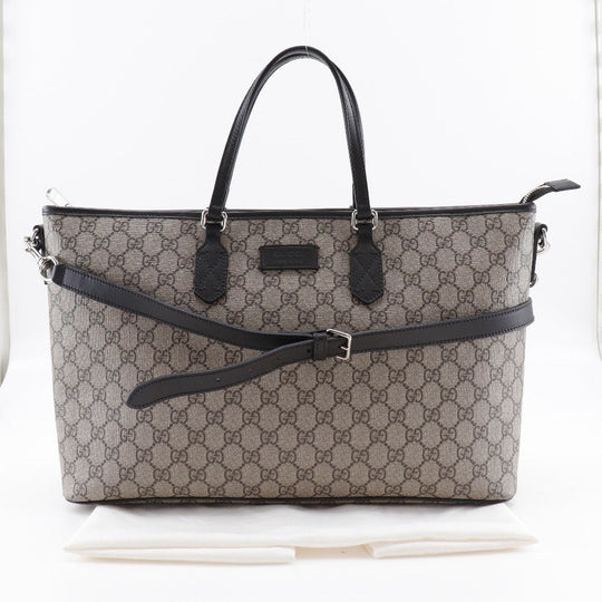 GUCCI Tote Bag 410748 GG Supreme canvas, leather Brown 2WAYShoulder GG Supreme Women Used Authentic
